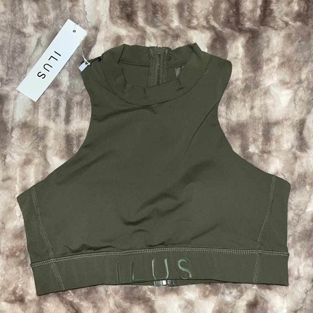Forest green active top